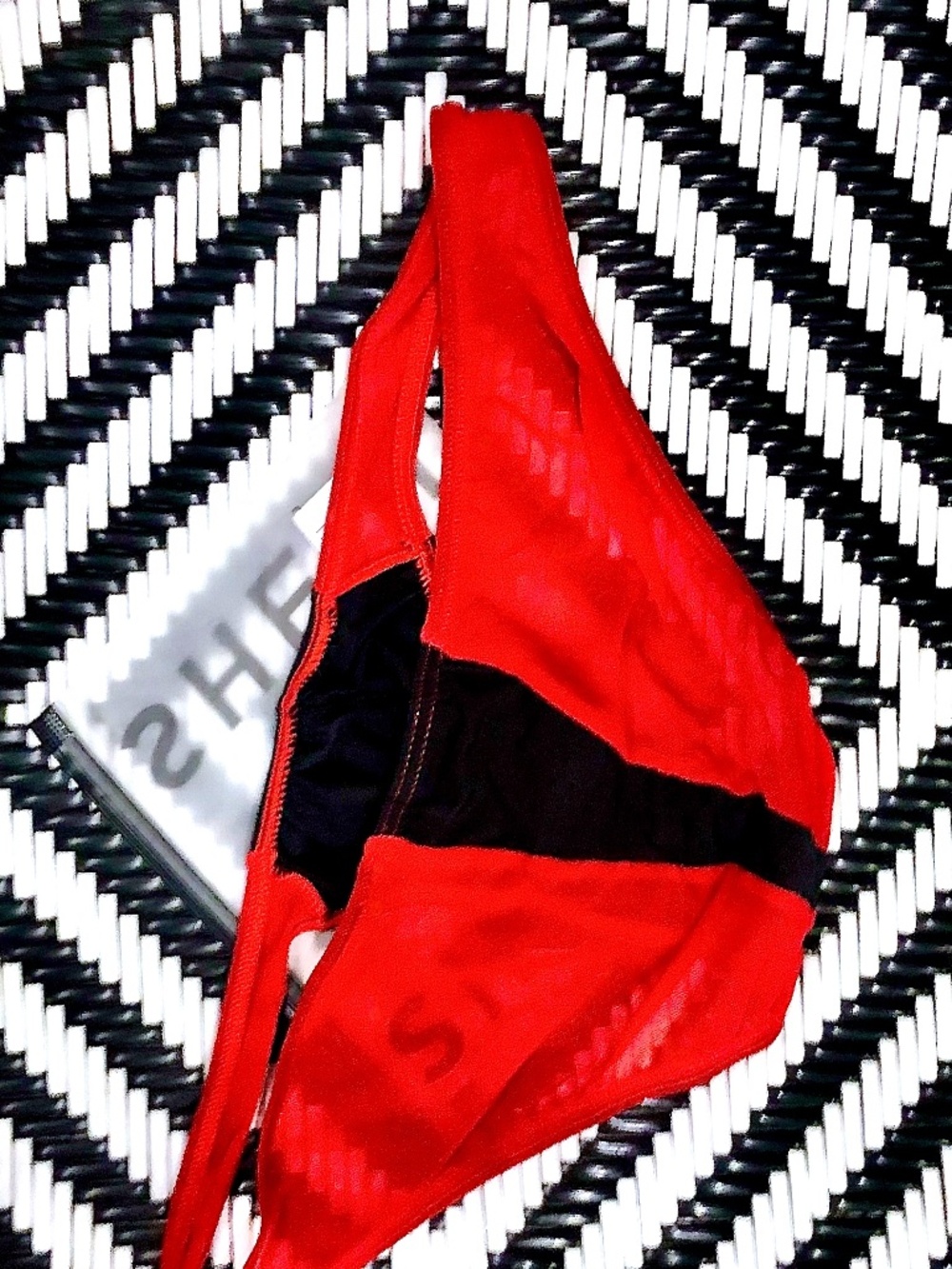 Shein New Mens Red And Black Semi-Sheer Brief Underwear - Picture 8 of 14